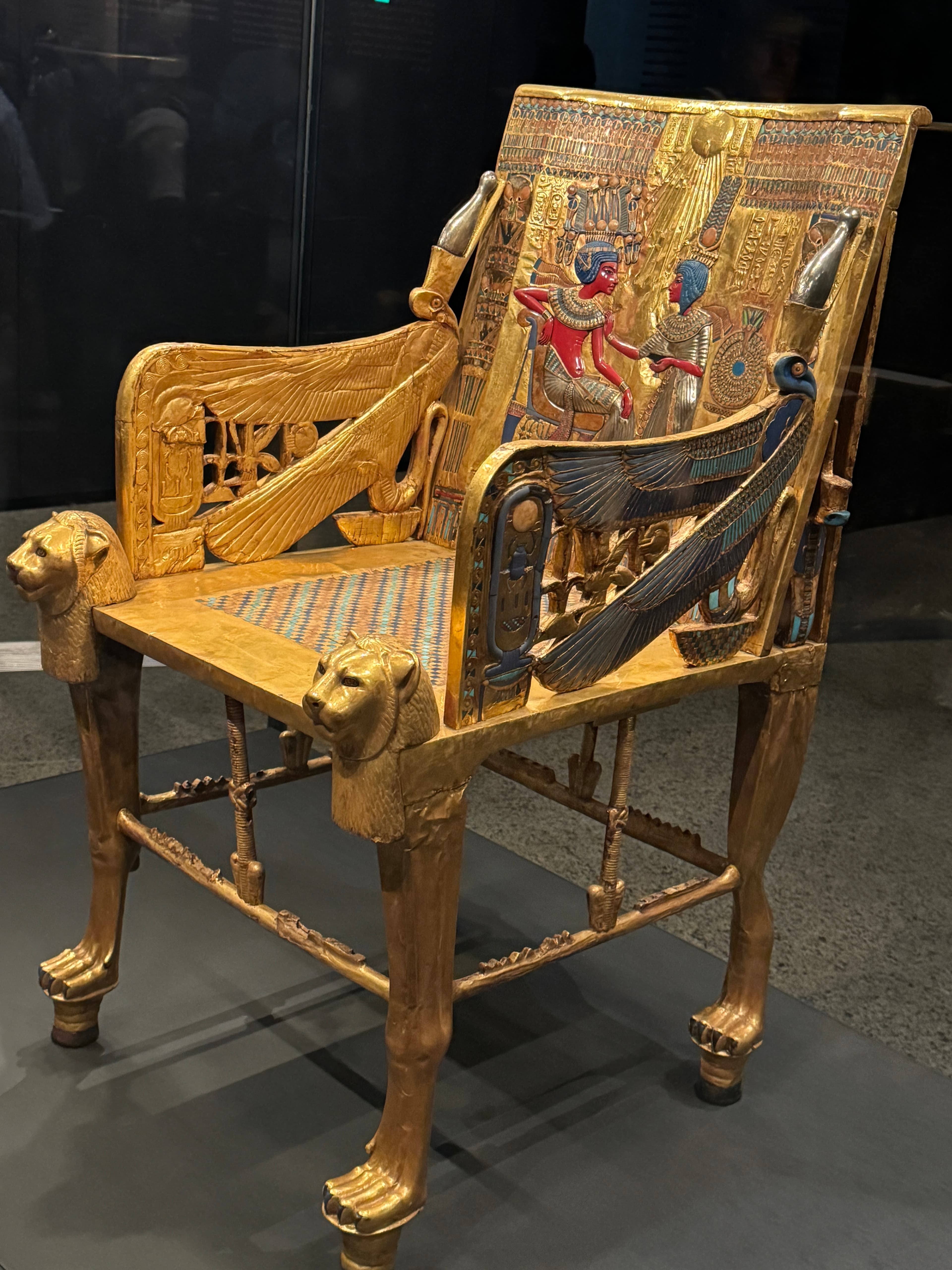 Tutankhamun's decorated golden throne