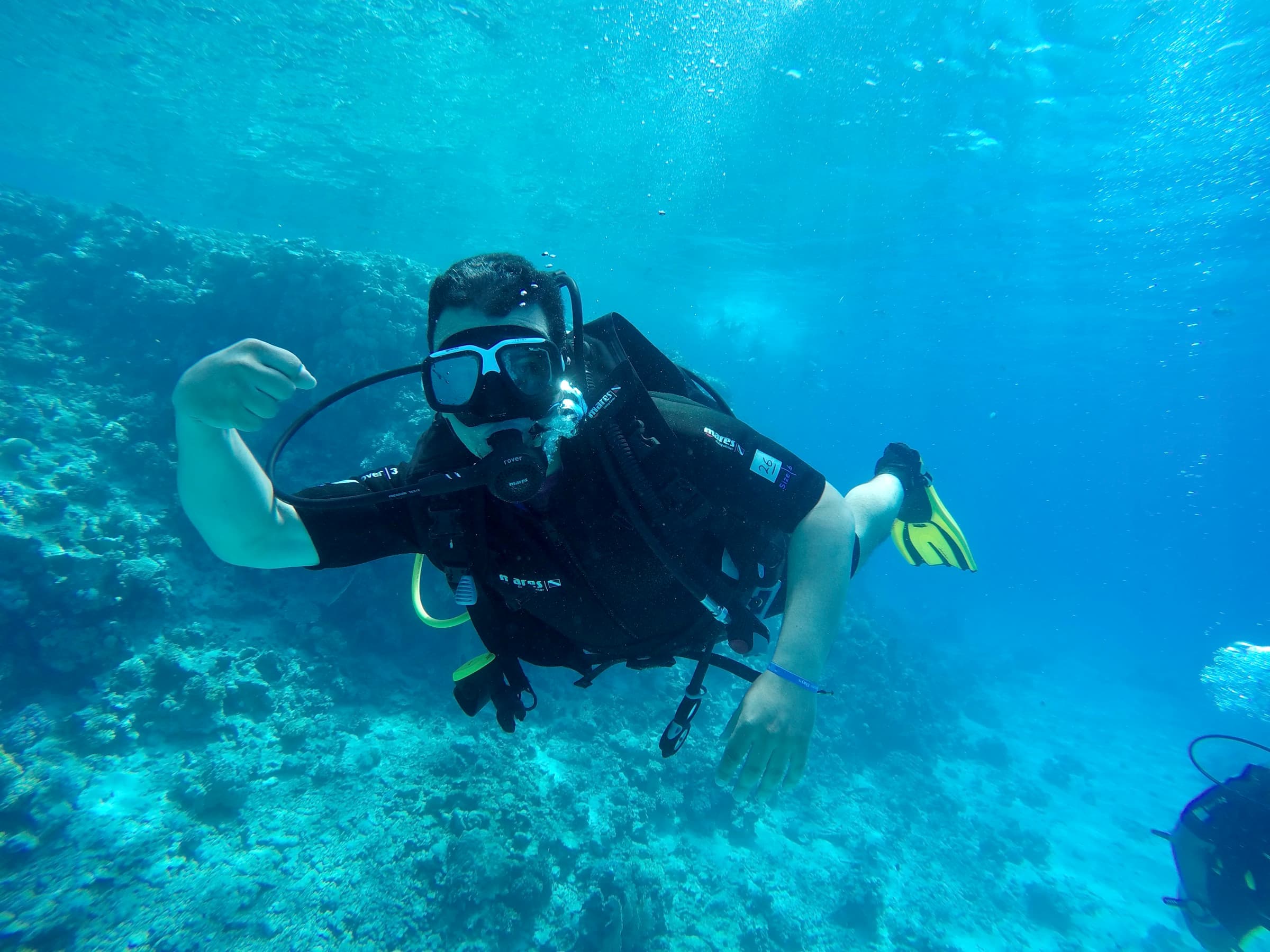 Scuba diver underwater in the Red Sea
