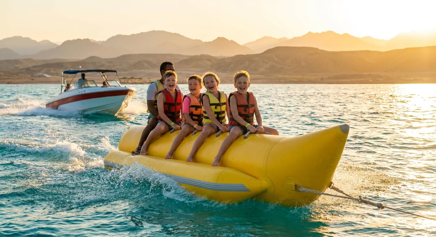 Best banana boat rides in Hurghada for kids
