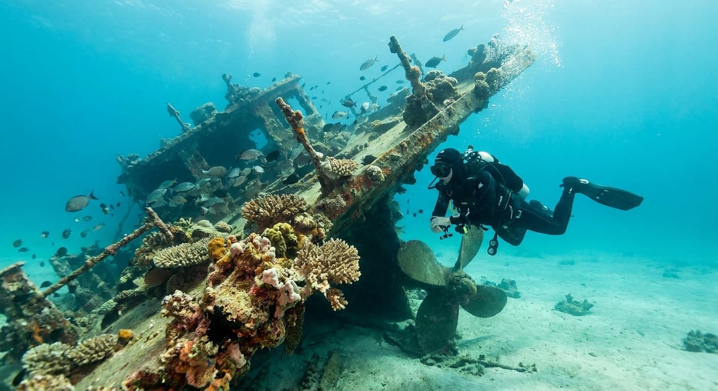 Best wreck diving sites near Hurghada