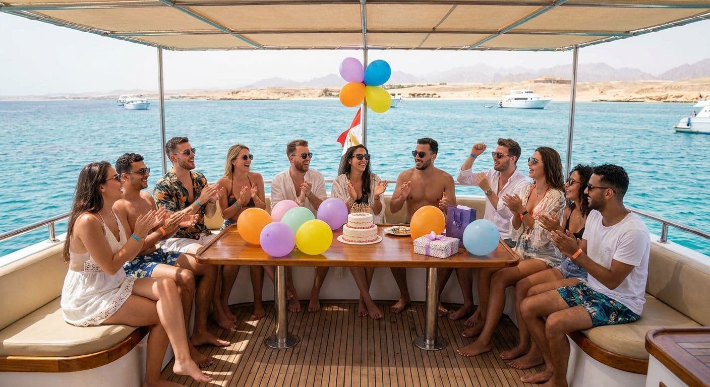 Birthday celebration boat party in Hurghada