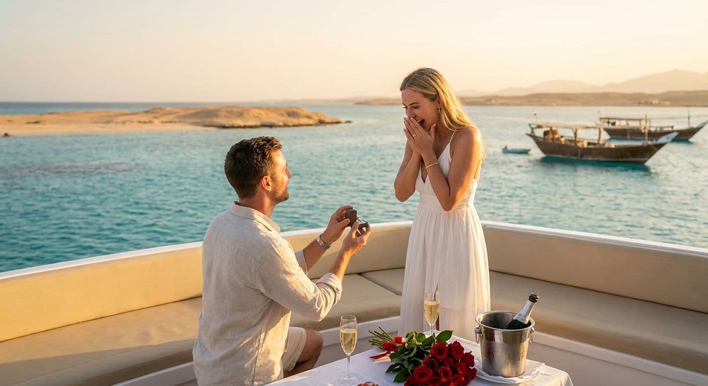 Boat trip proposal packages for engagements in Hurghada