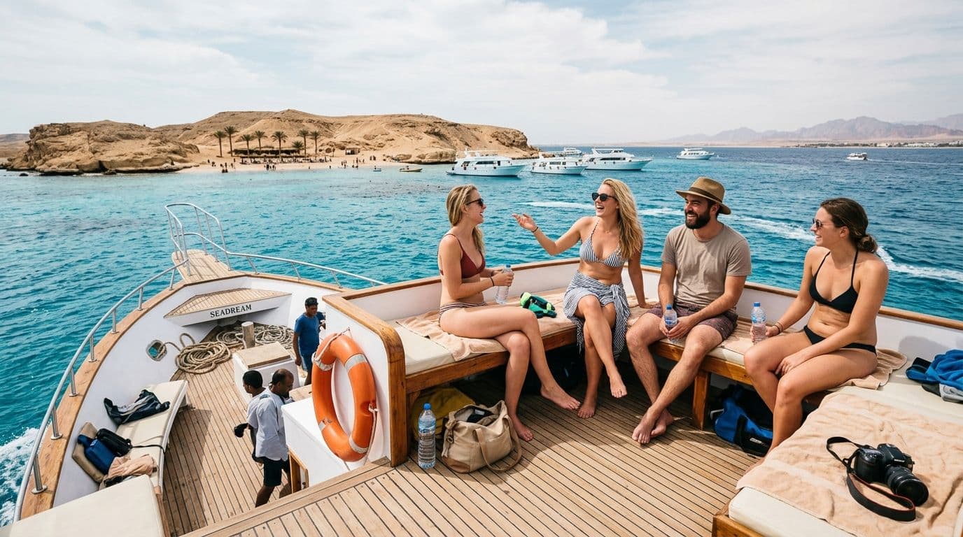 How much does an island boat trip cost in Hurghada in 2026?
