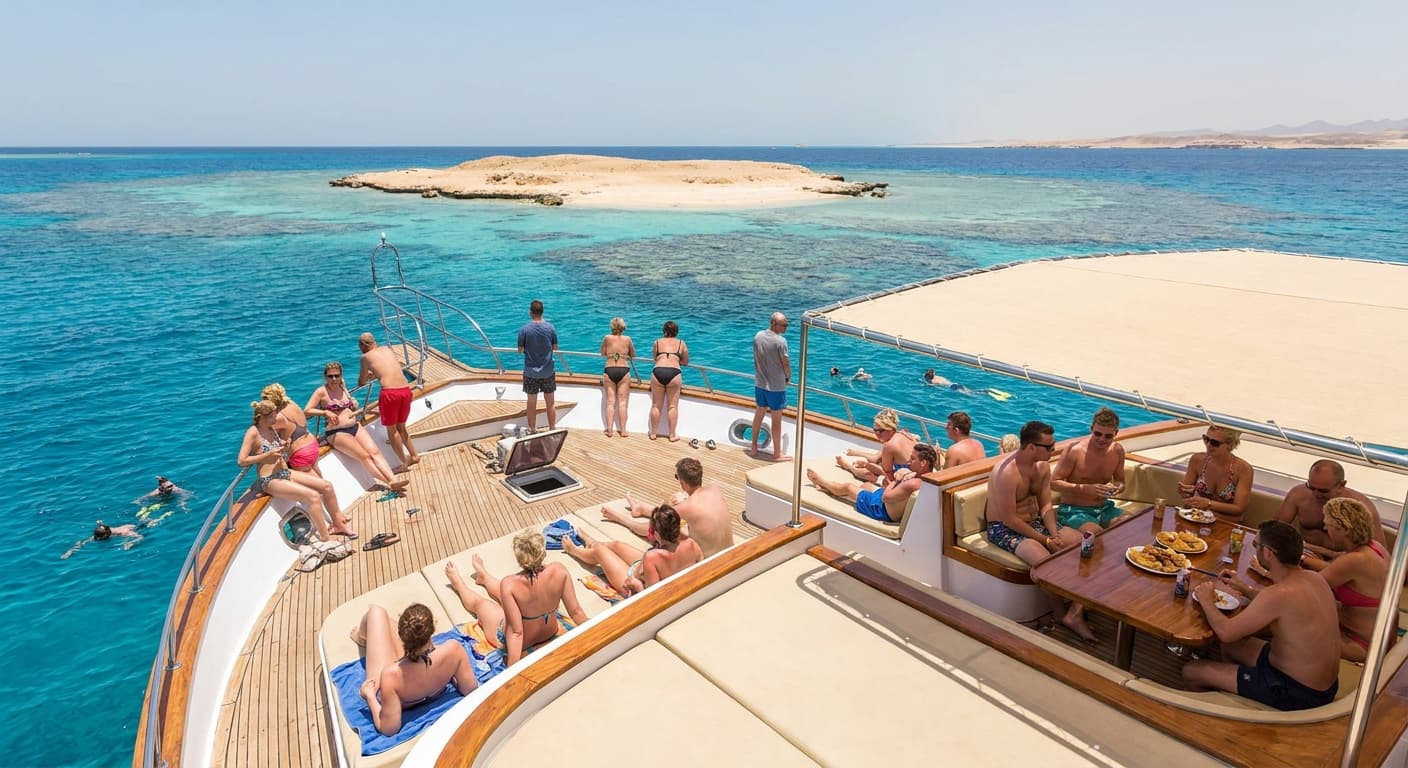 Island boat trips for large groups from Hurghada