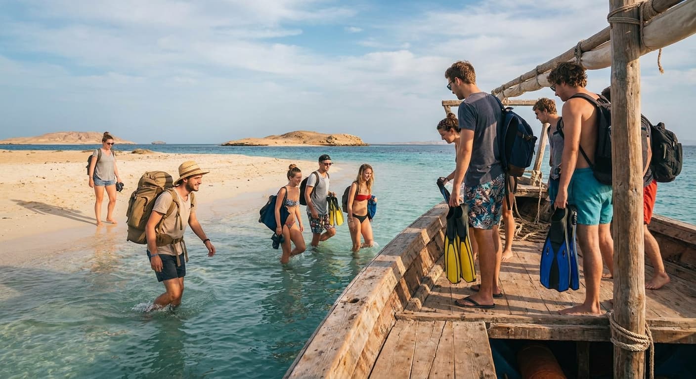 Island hopping trips for backpackers in Hurghada