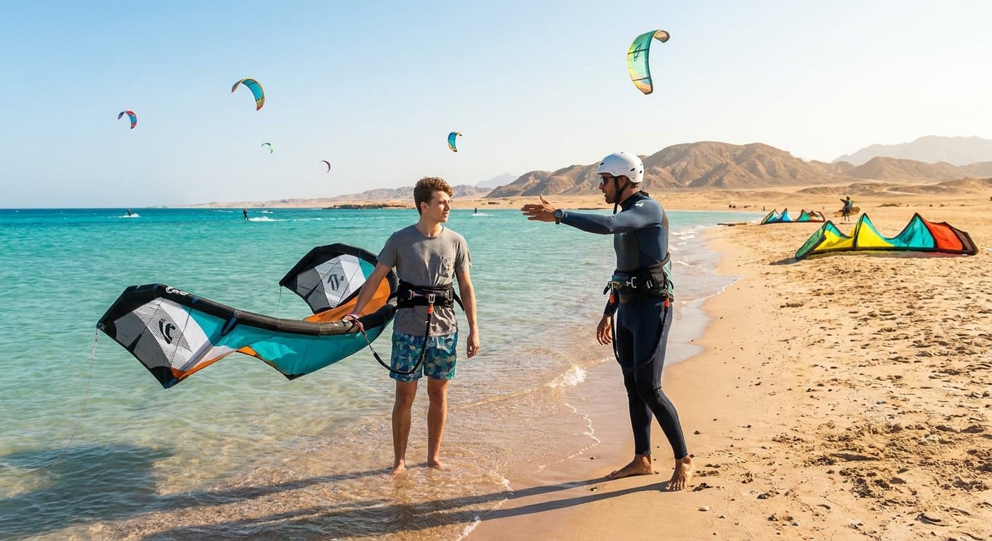 Kite surfing lessons for beginners in Hurghada