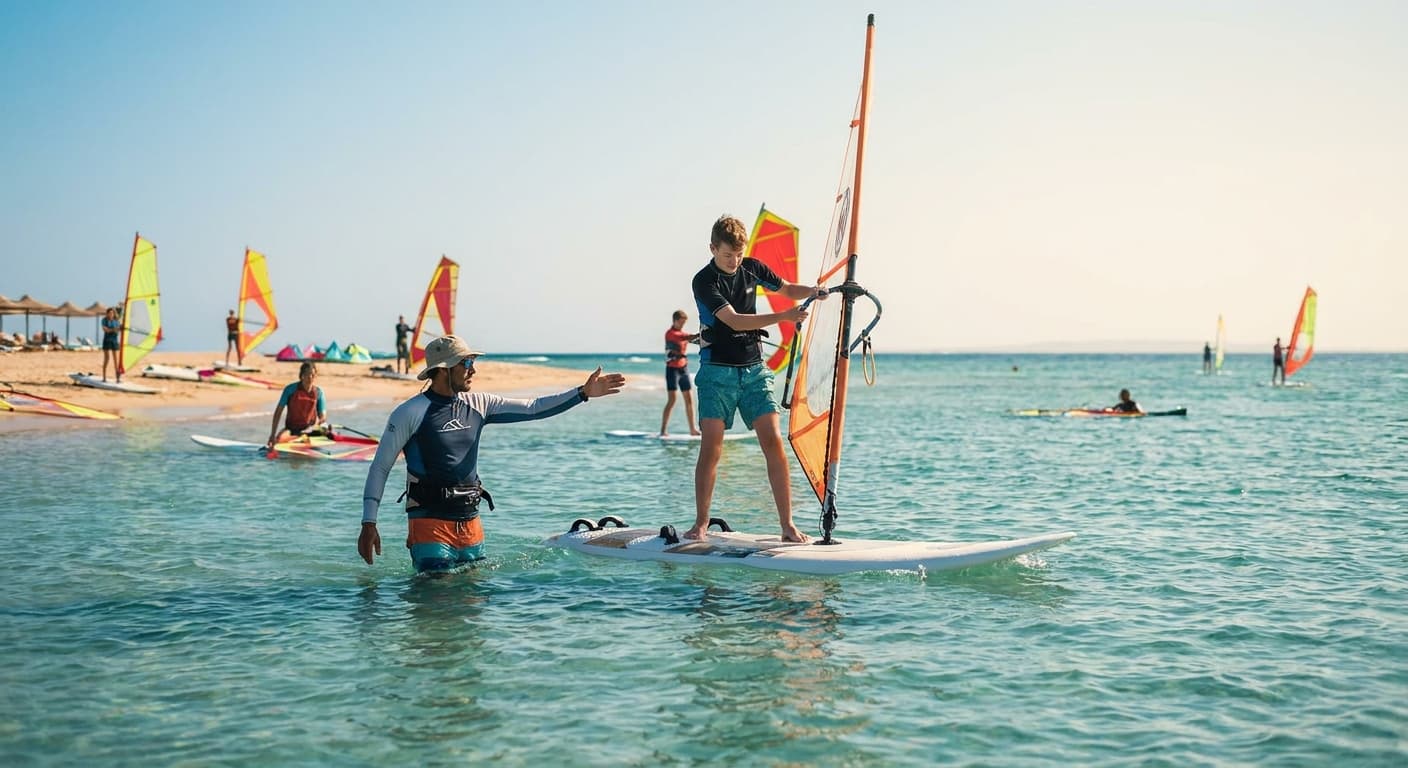 Windsurfing lessons for beginners in Hurghada